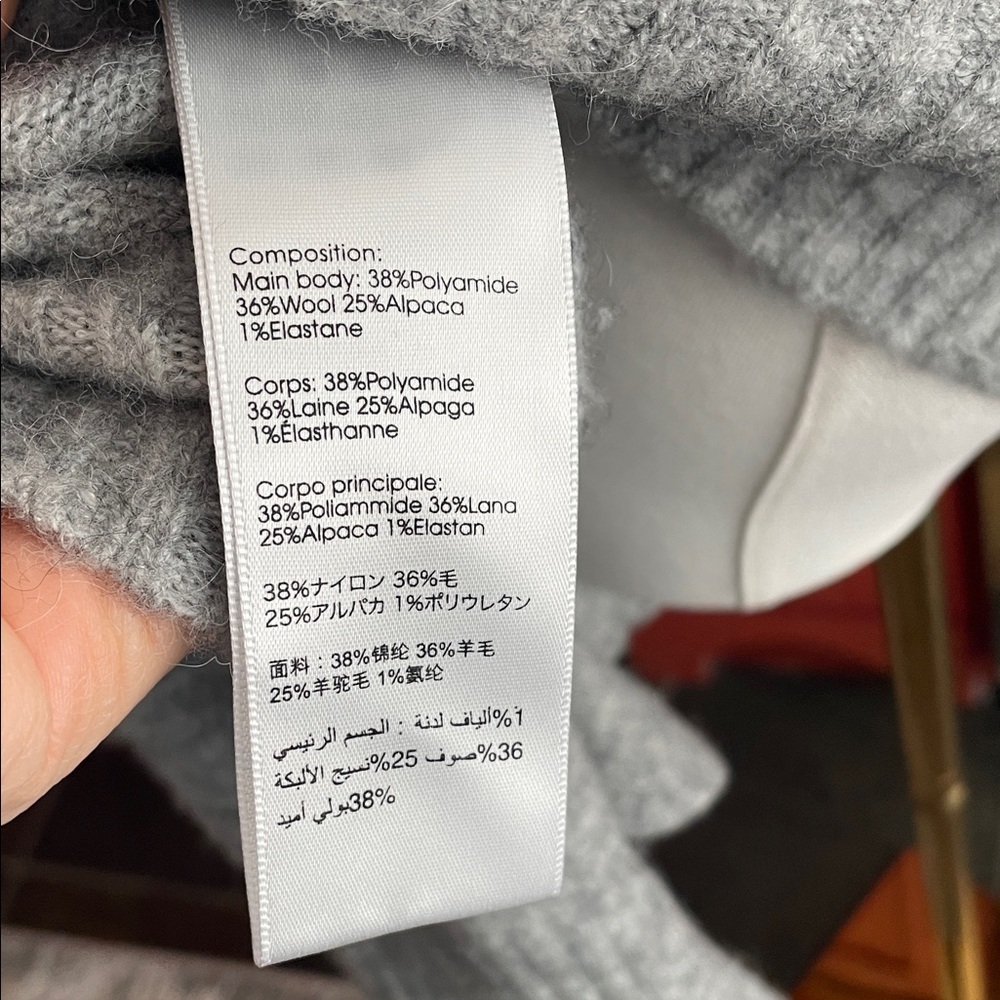 Phillip Lim 3.1 Cozy Light Gray Turtleneck Ruffle Sweater Large - Picture 12 of 13